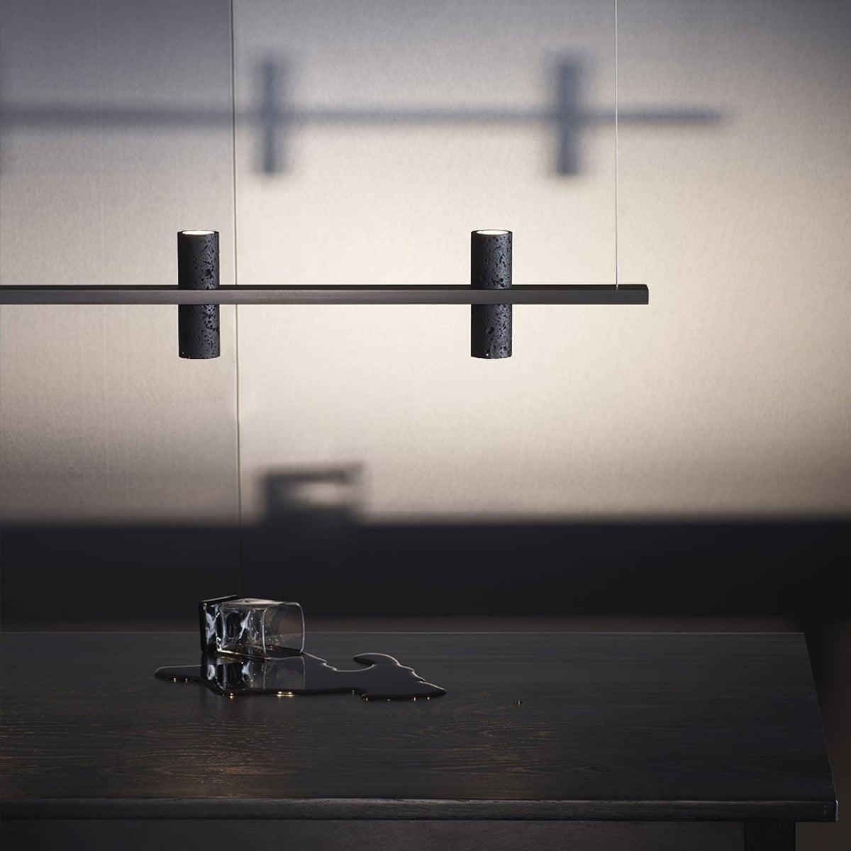 Nernis hanglamp Parallel Zwart travertin Minimalistisch Lineair