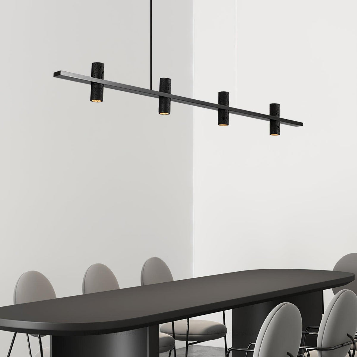 Nernis hanglamp Parallel Zwart travertin Minimalistisch Lineair