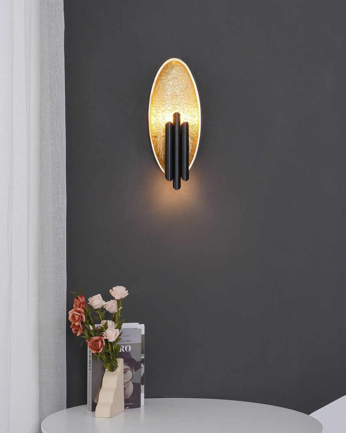 Aurerielle wandlamp Goud Zwart Minimalistisch