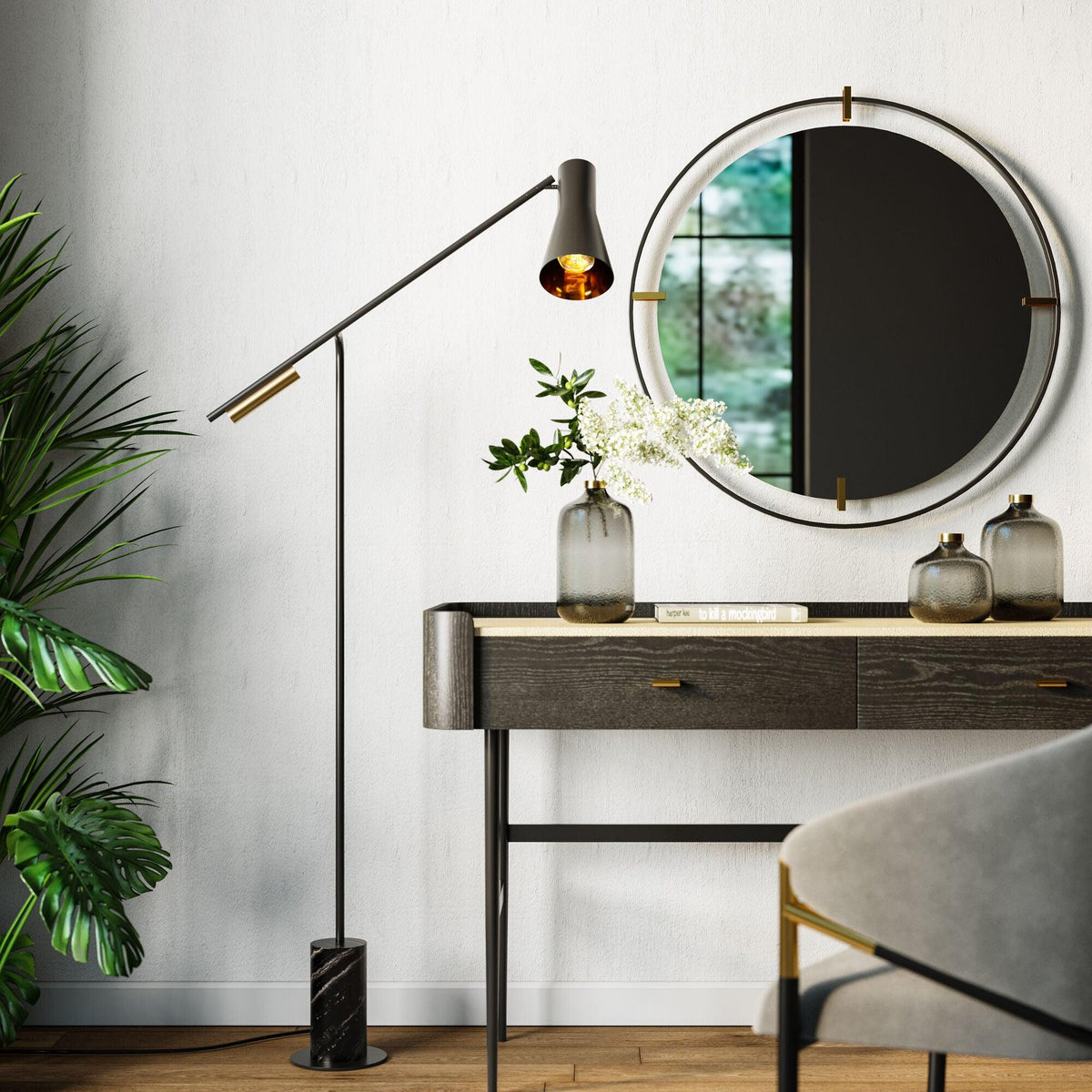 Vosolil vloerlamp in industriële stijl