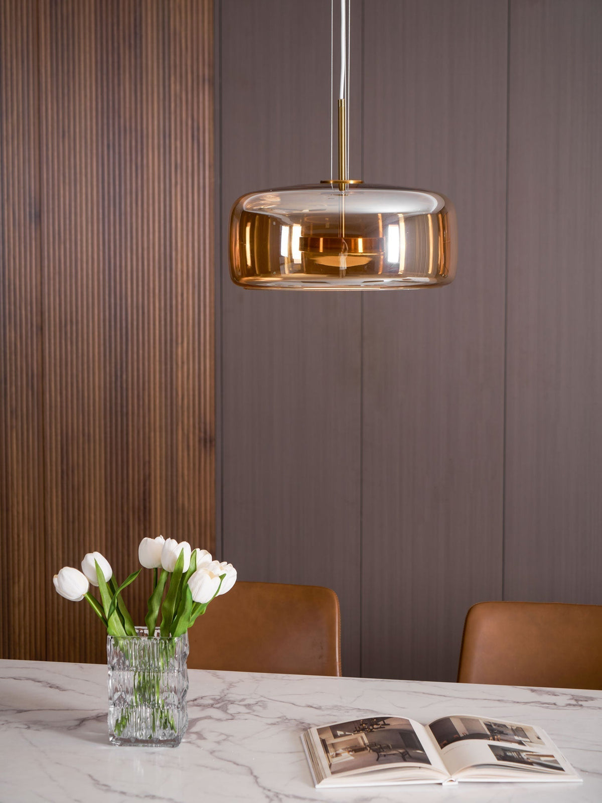 Obsidian Moderne hanglamp van glas