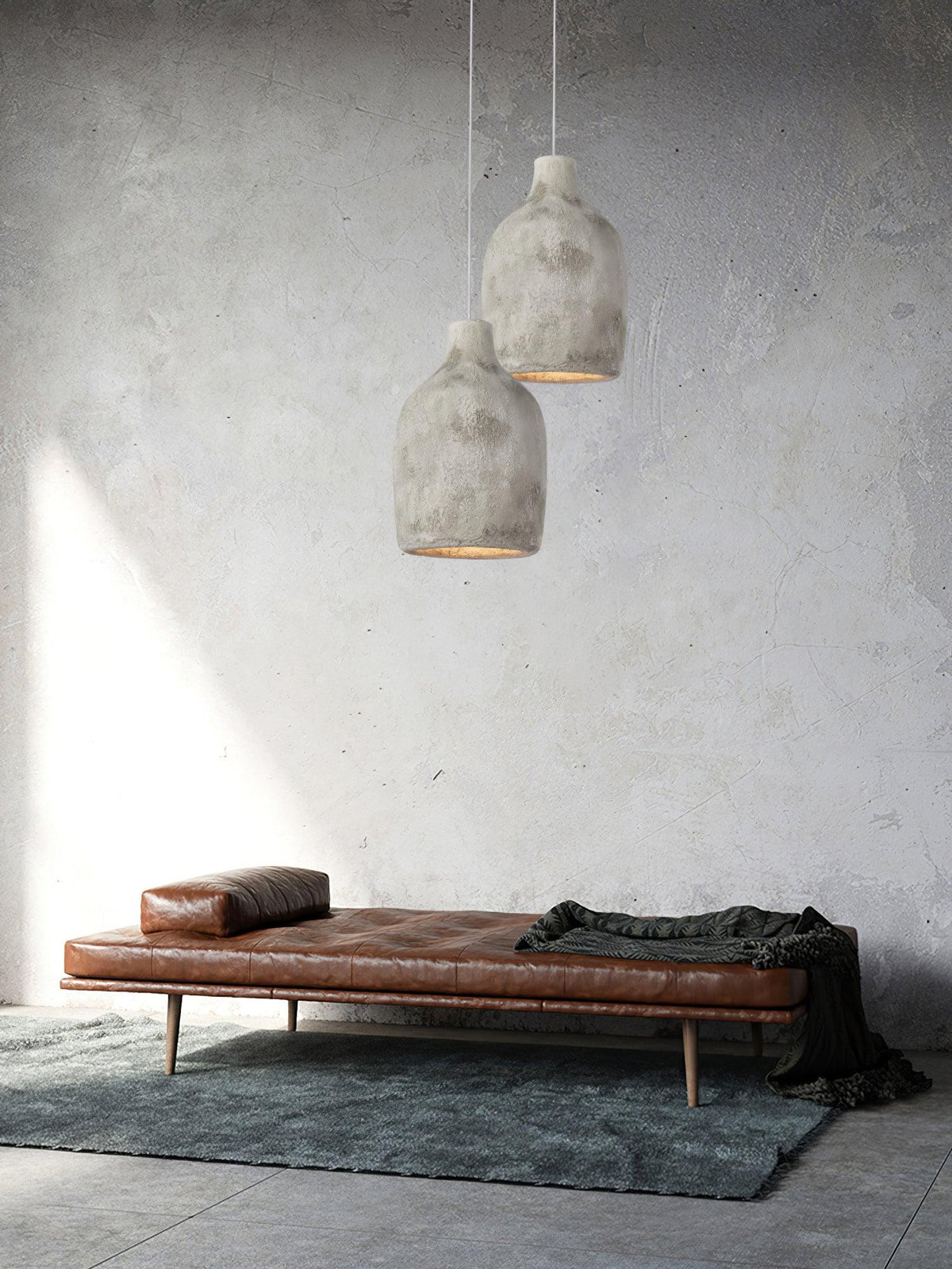 Avenelelia industriële artistieke hanglamp in grijs en bruin