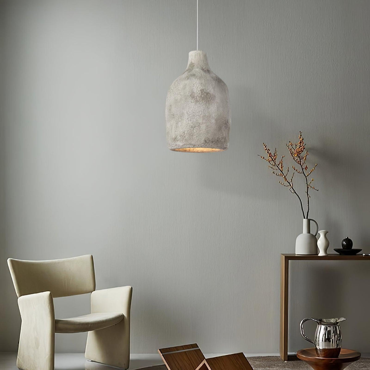 Avenelelia industriële artistieke hanglamp in grijs en bruin