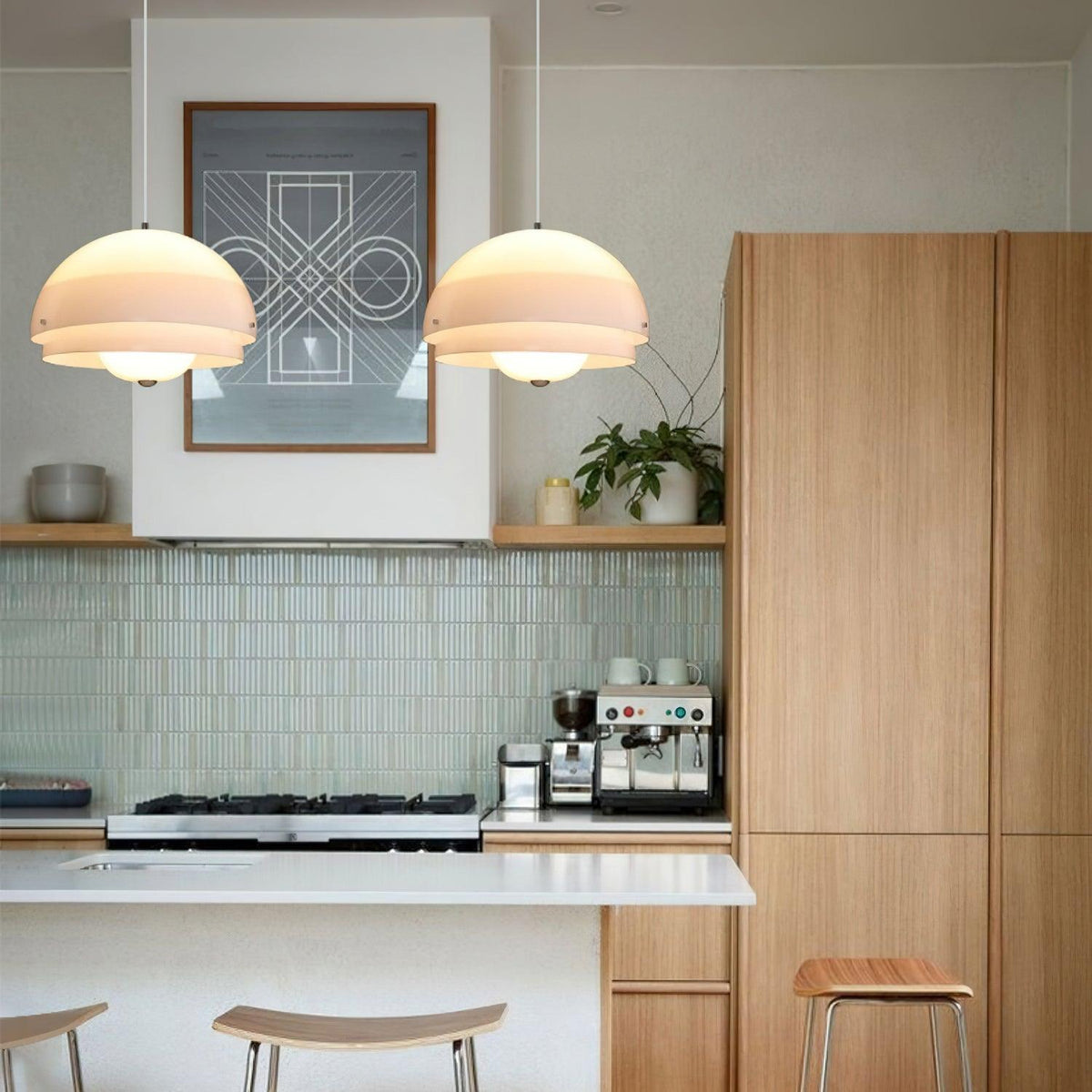 Velisena Unieke witte glazen hanglamp