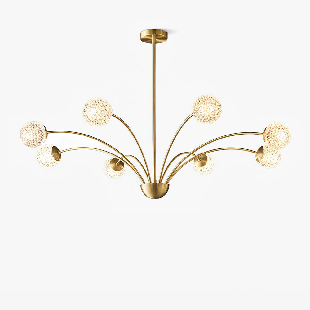 Ralem Kroonluchter Met Gebogen Armen messing