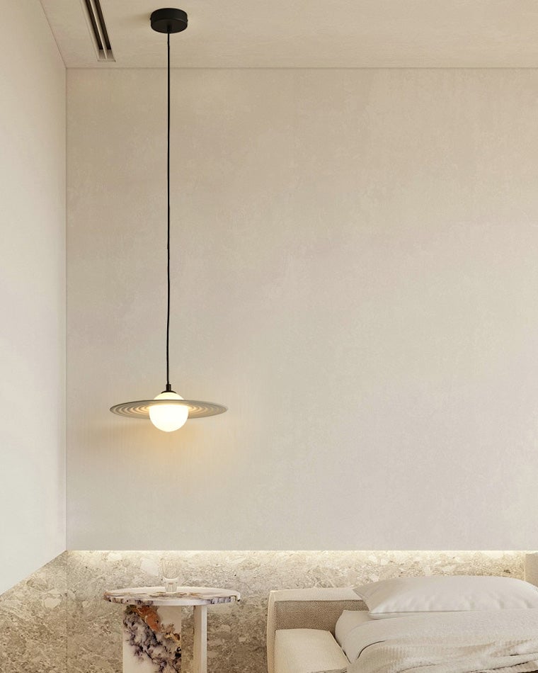 Viraalise hanglamp PE LED plaat wit en zwart