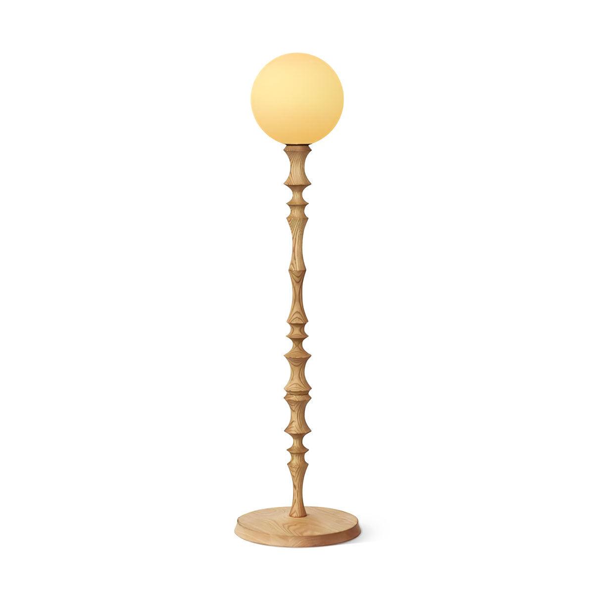 Vilten elegante vloerlamp van walnoot