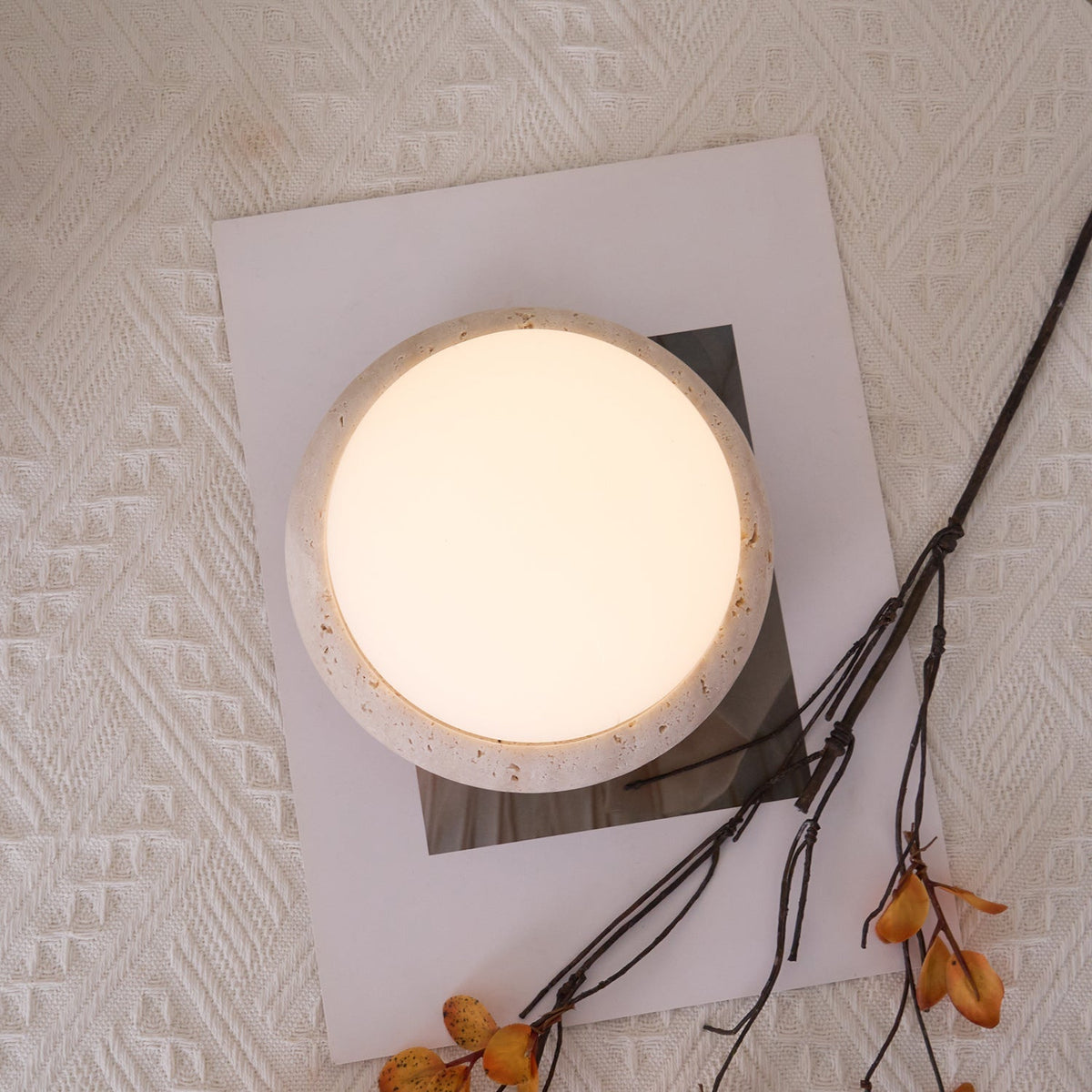 Caliror travertin bollen tafellamp