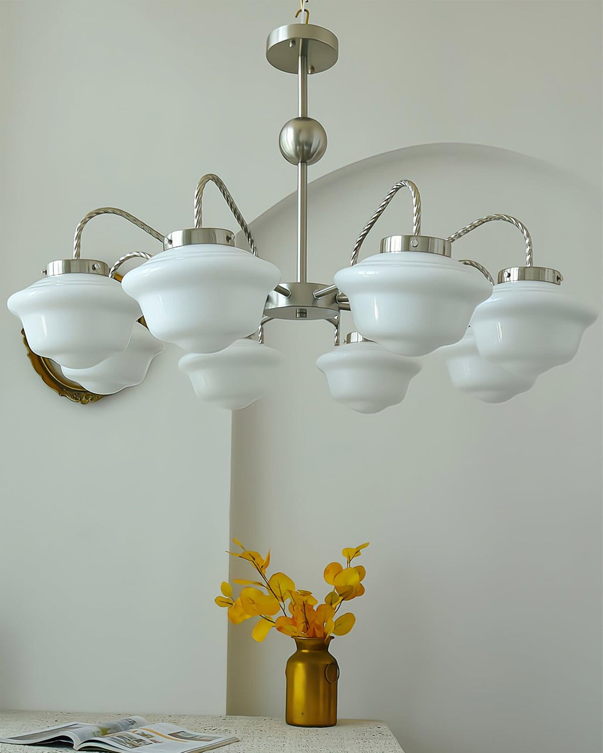 Curinel Vintage Chroom glas Kroonluchter