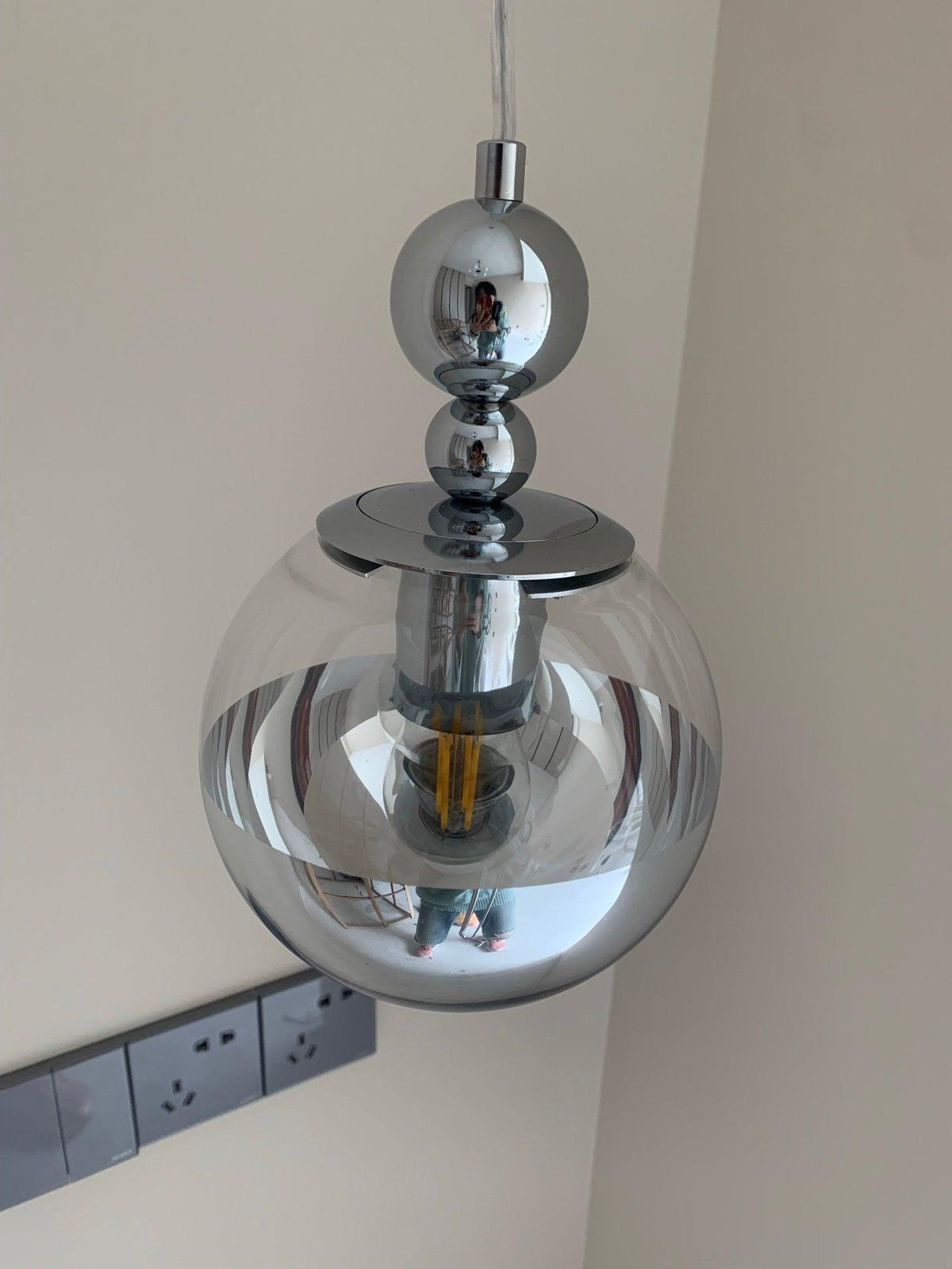 Zanorir Moderne minimalistische hanglamp met glazen spiegelbal