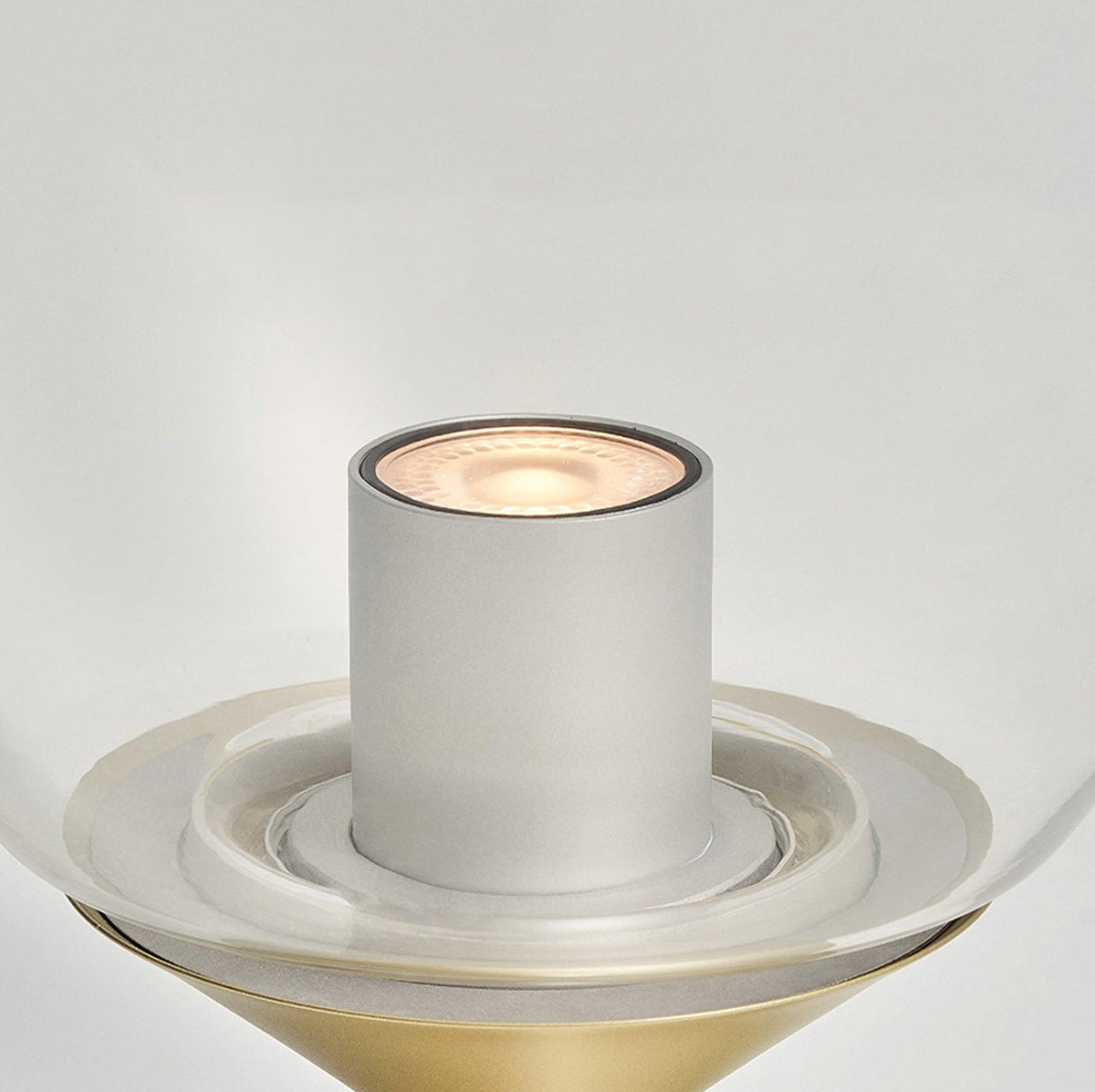 Unex tafellamp van goudkleurig glas