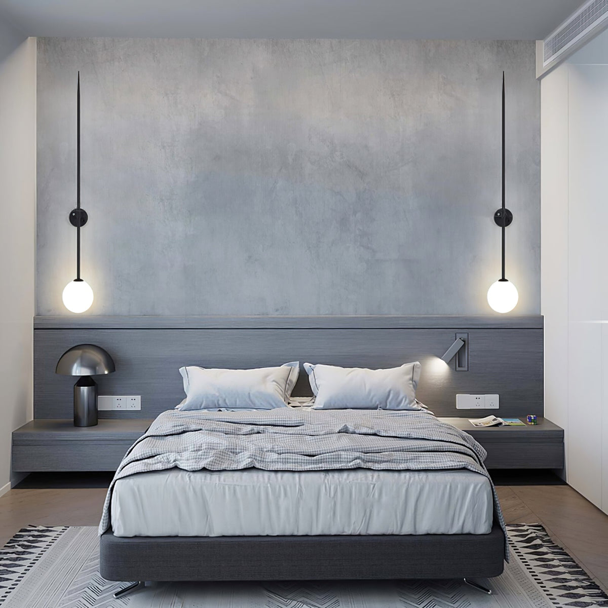 Veluelle Moderne minimalistische wandlamp met mobiele glaskogel