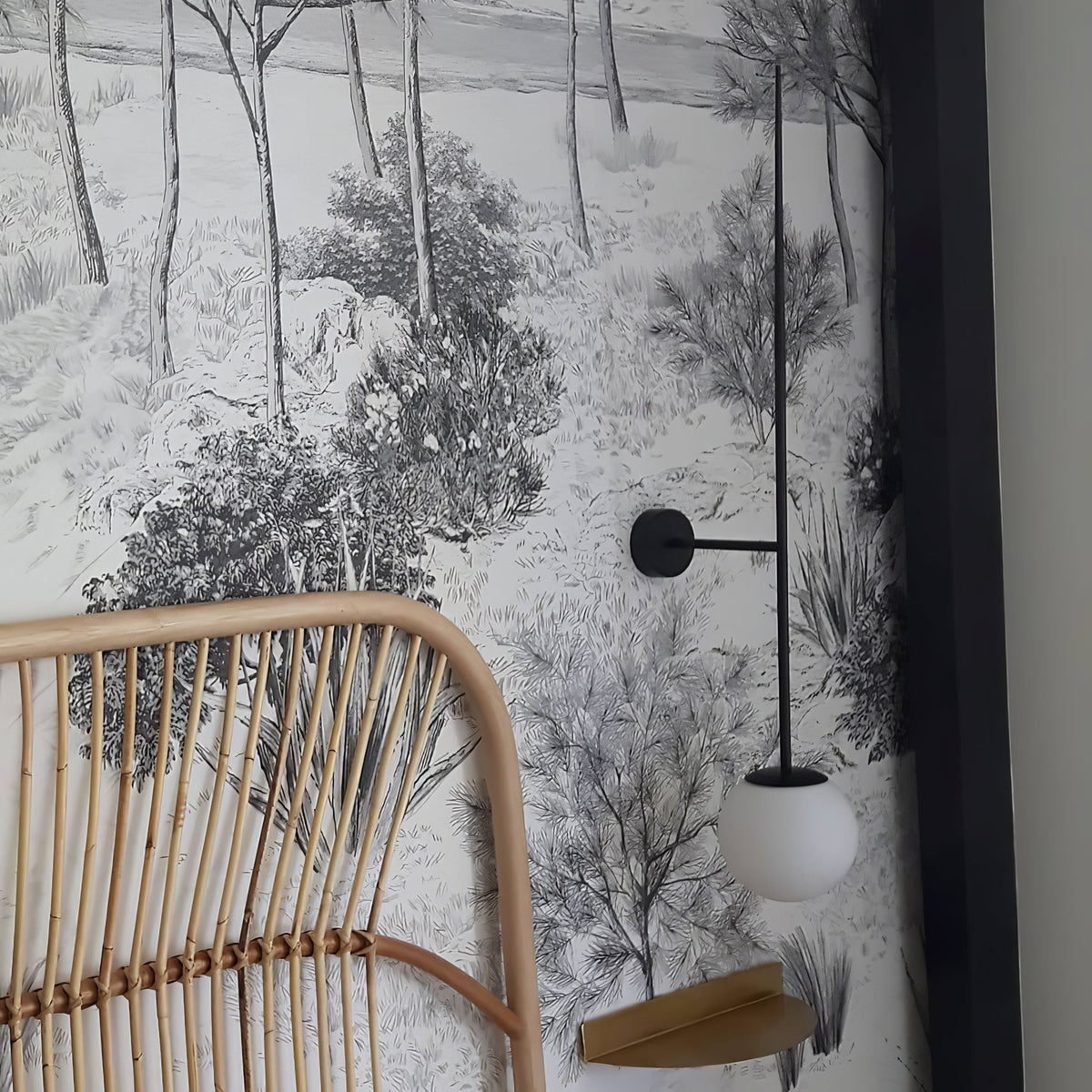 Veluelle Moderne minimalistische wandlamp met mobiele glaskogel