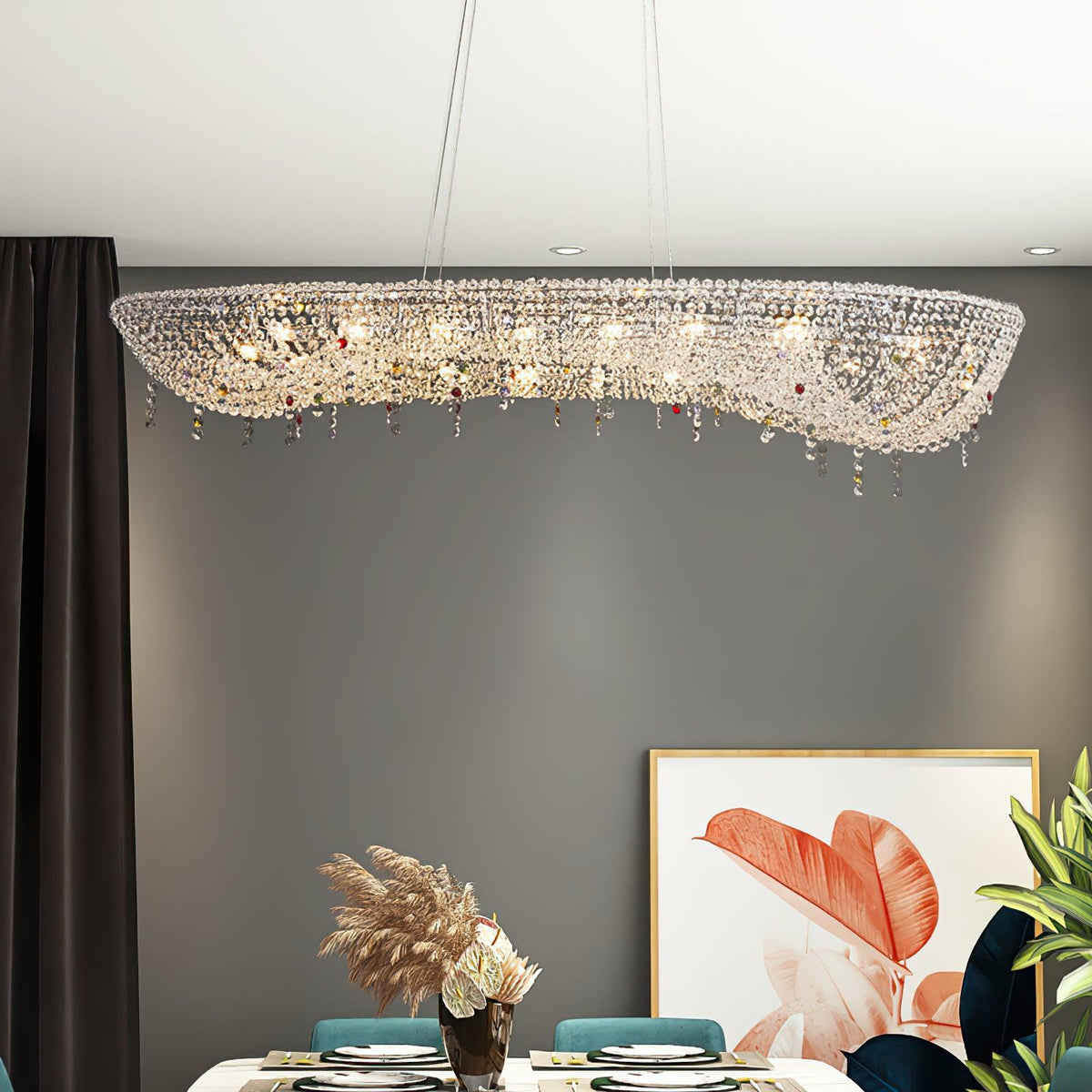 Bior versierde kristal hanglamp
