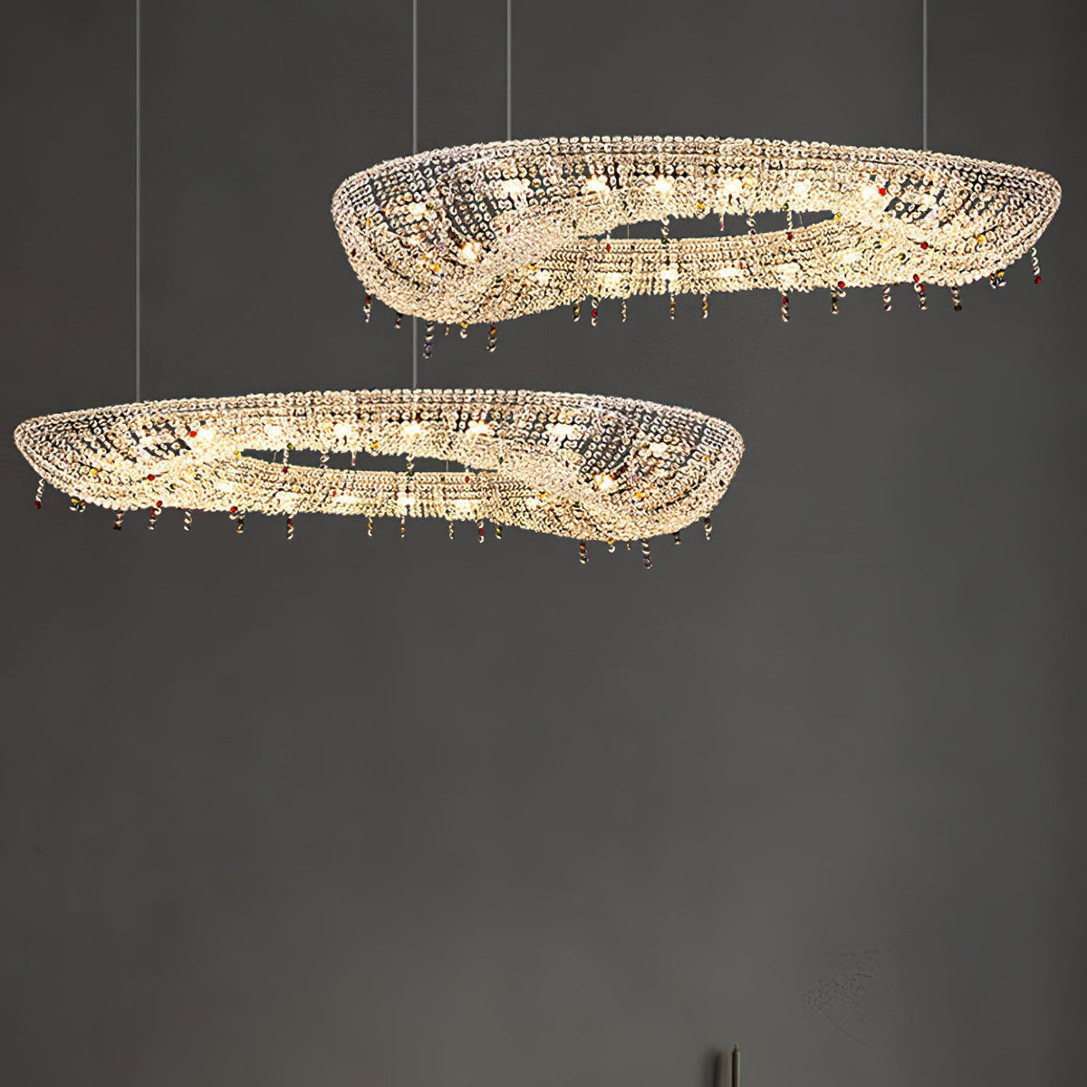 Bior versierde kristal hanglamp