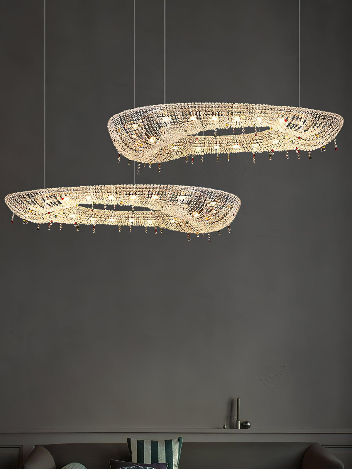 Bior versierde kristal hanglamp