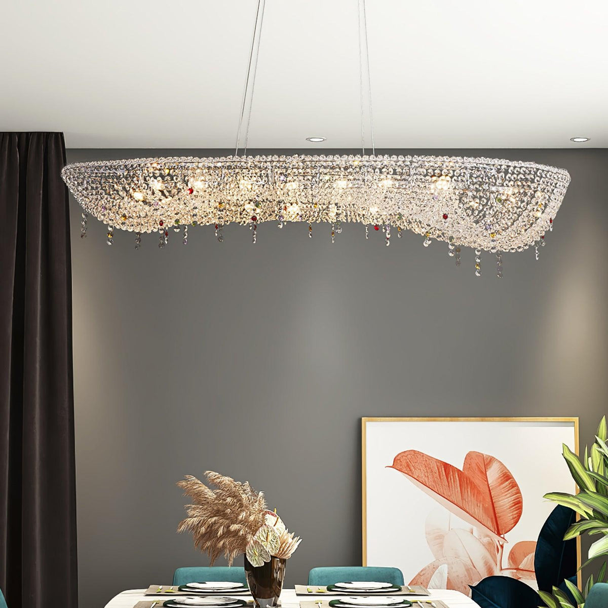 Bior versierde kristal hanglamp