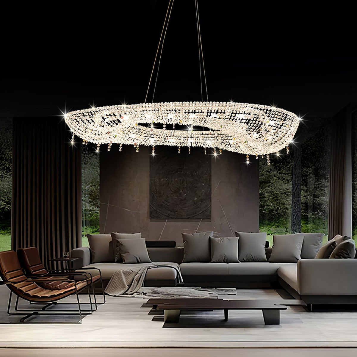 Bior versierde kristal hanglamp