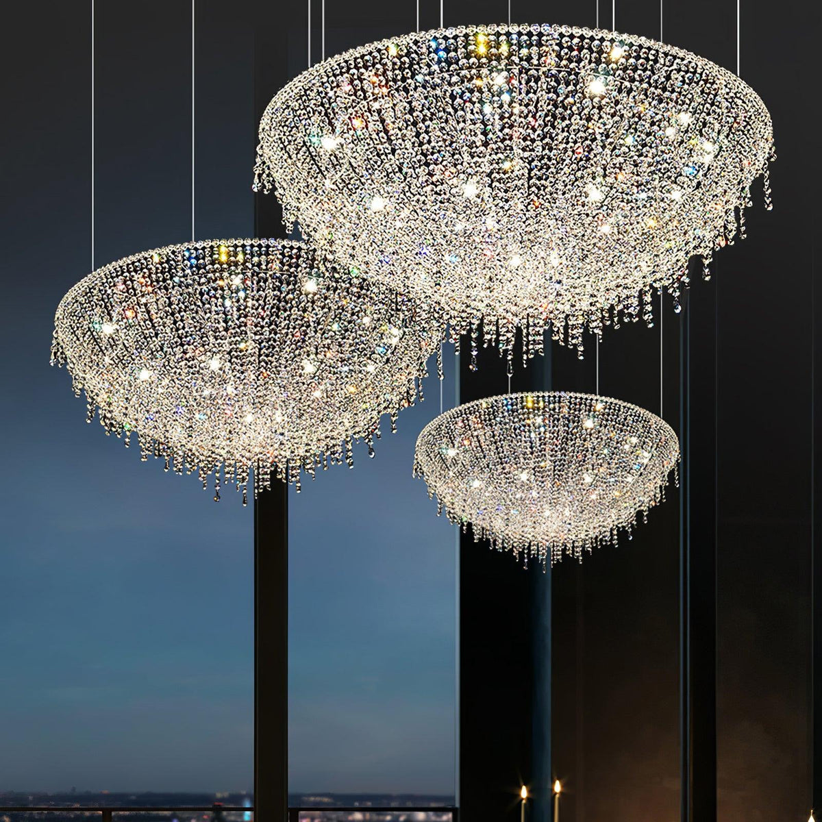 Bior versierde kristal hanglamp