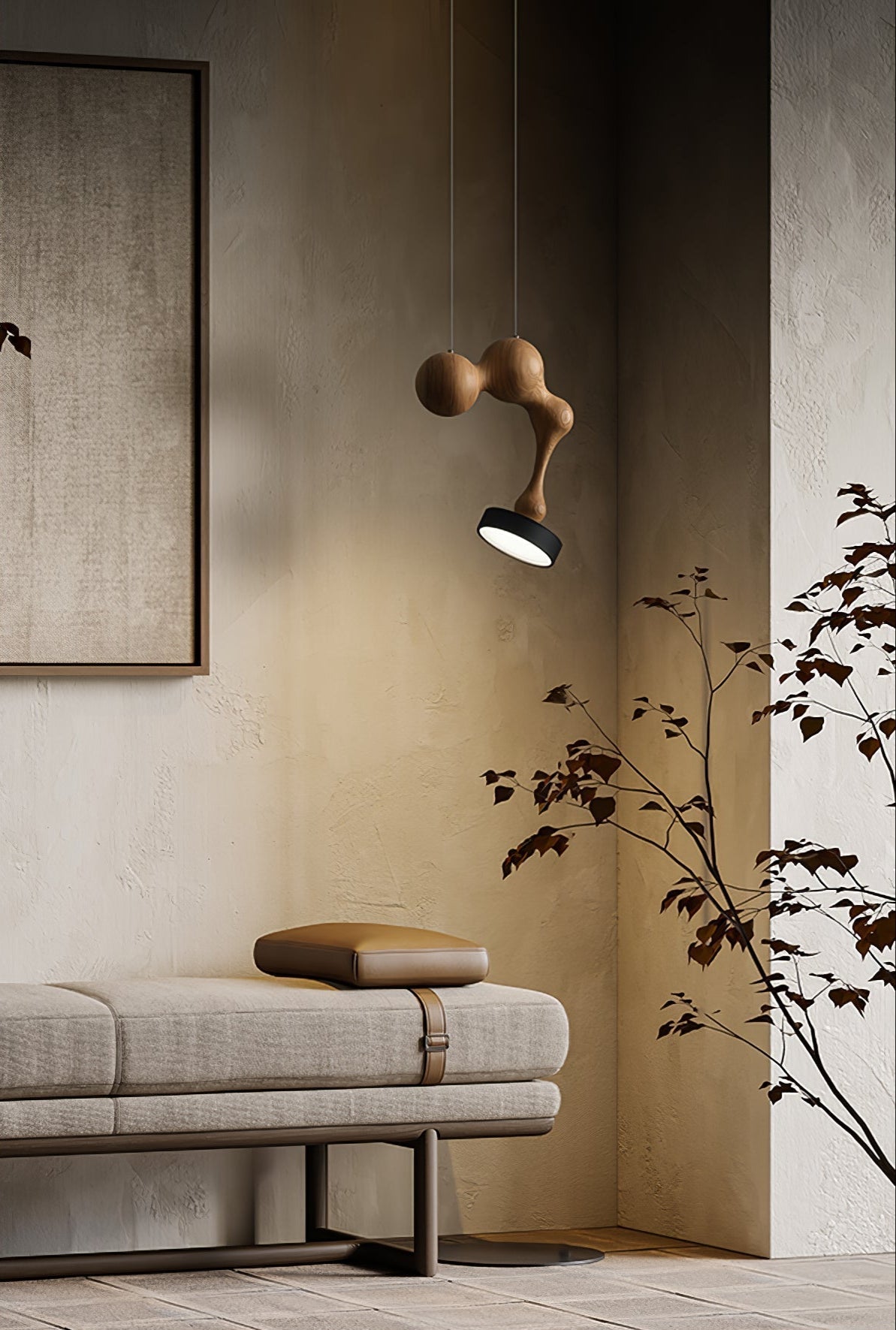 Drovia Rustieke hanglamp van walnoothout