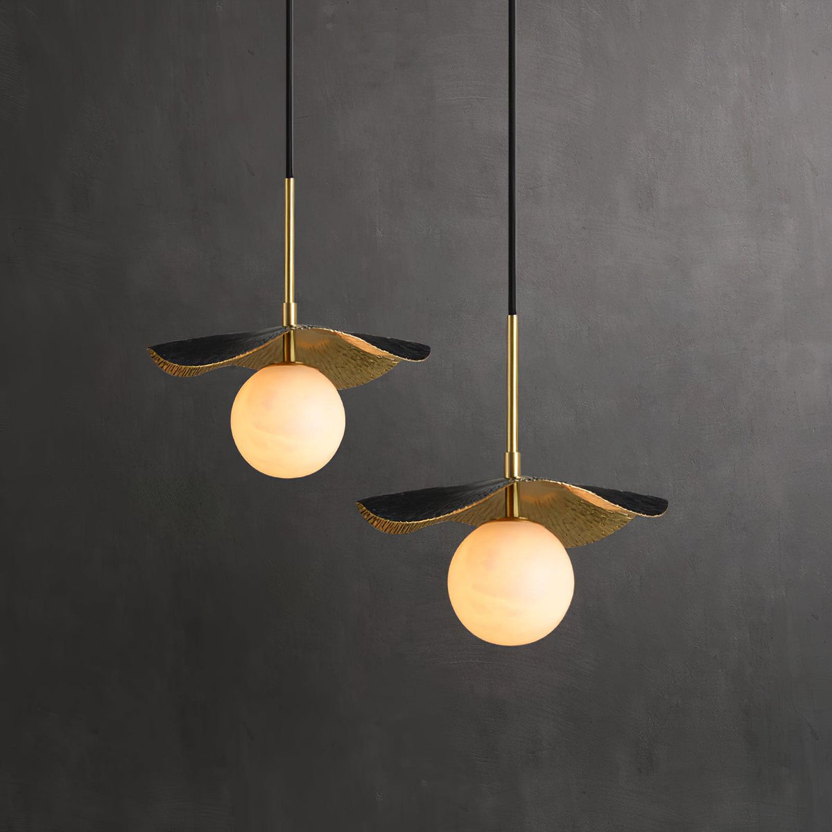 Talem hanglamp met albasten plafondkap
