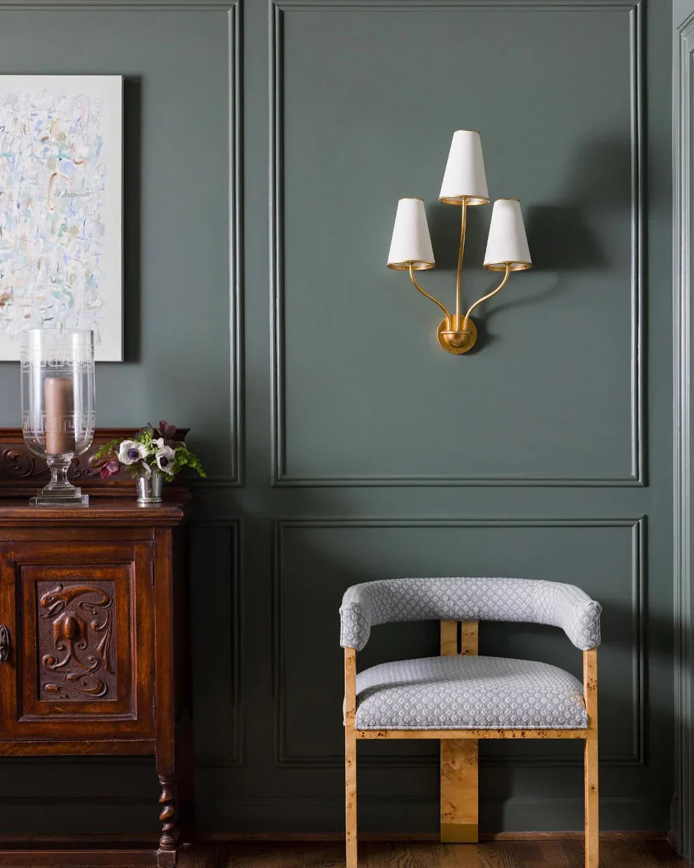 Alessio Vintage Klassiek Messing Stof Wandlamp Slaapkamer Hal Woonkamer
