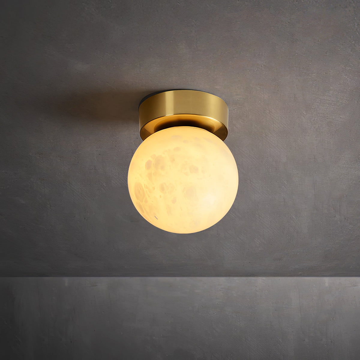 Otheyra Minimalistische vlakke plafondlamp van albast