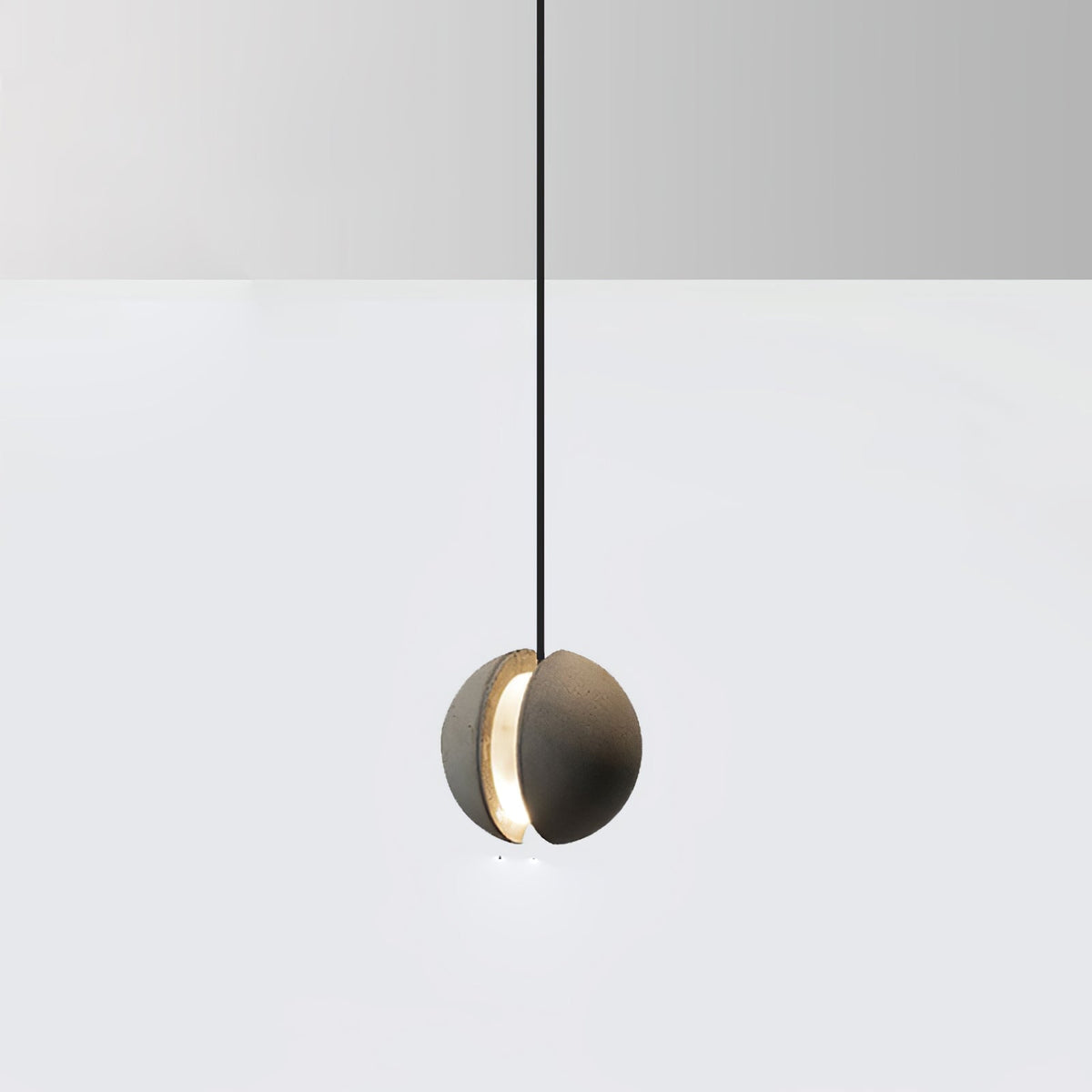 Umi hanglamp van beton met bolvormige maan Minimalistisch
