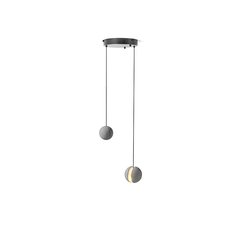 Umi hanglamp van beton met bolvormige maan Minimalistisch