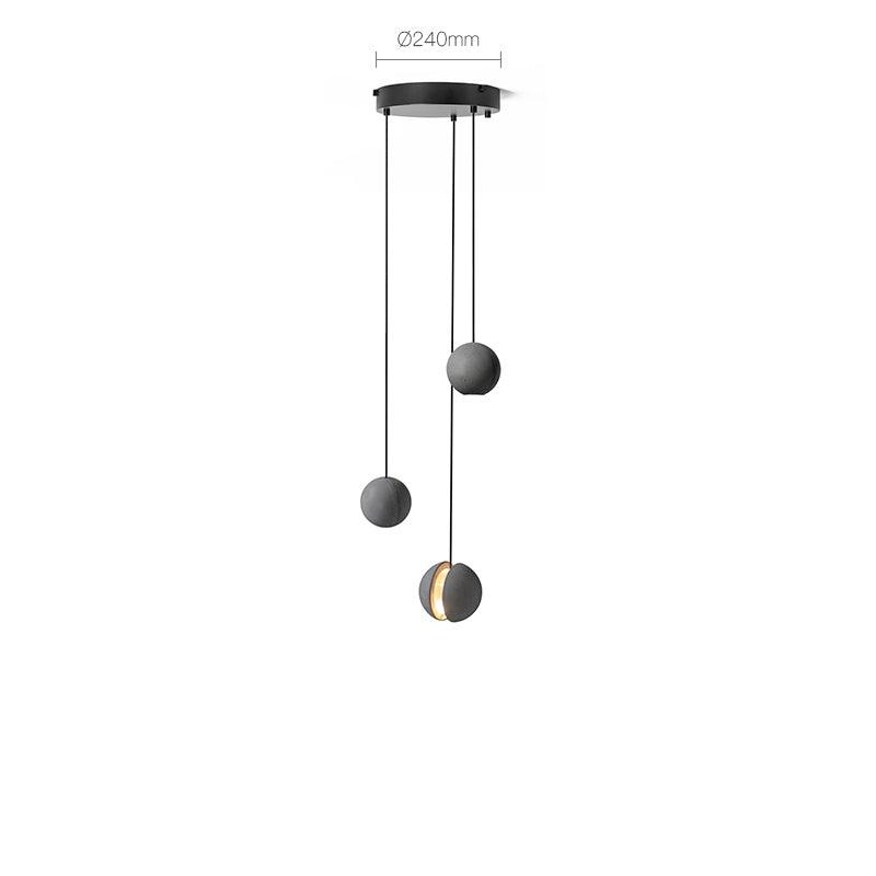 Umi hanglamp van beton met bolvormige maan Minimalistisch