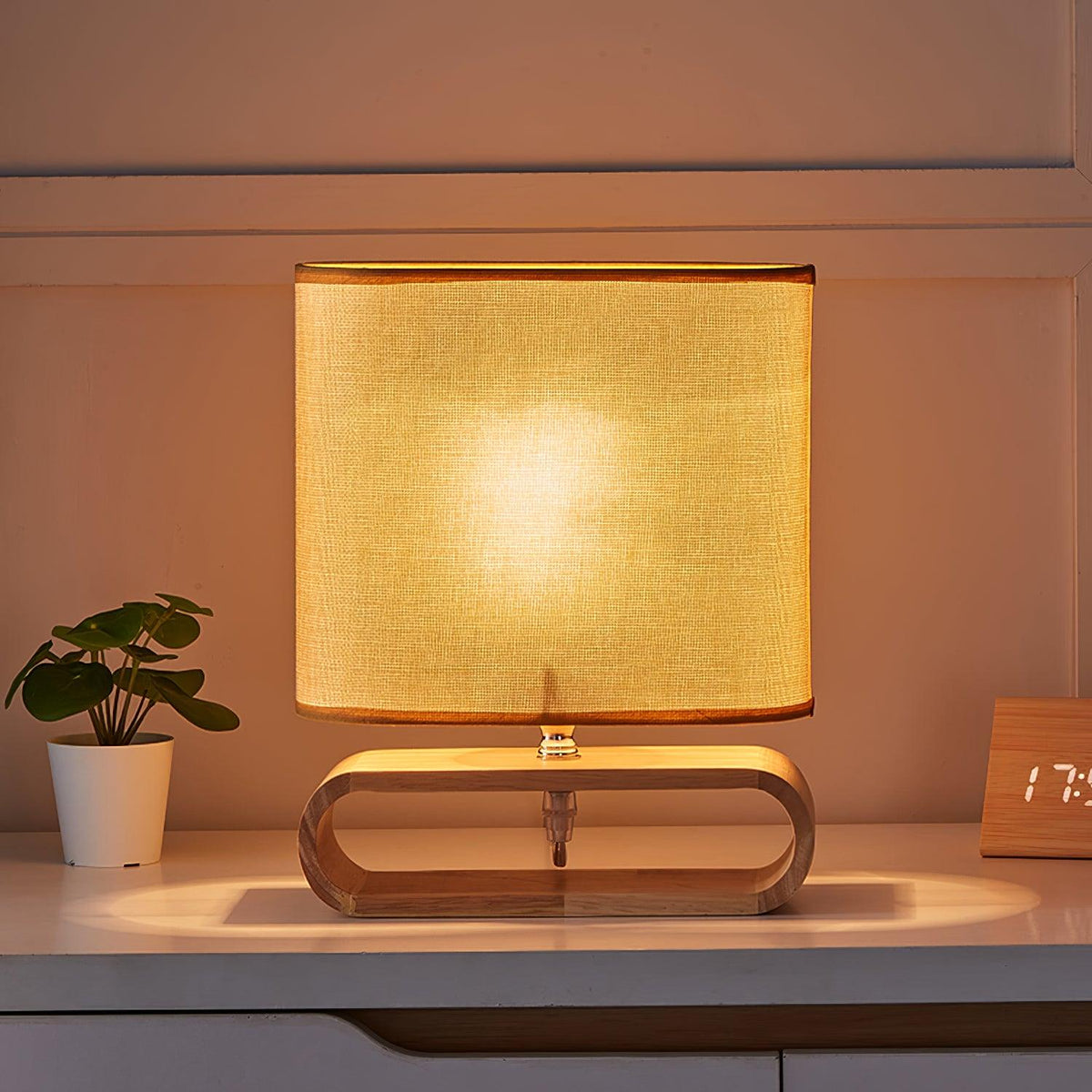 Loop Rustieke houten tafellamp