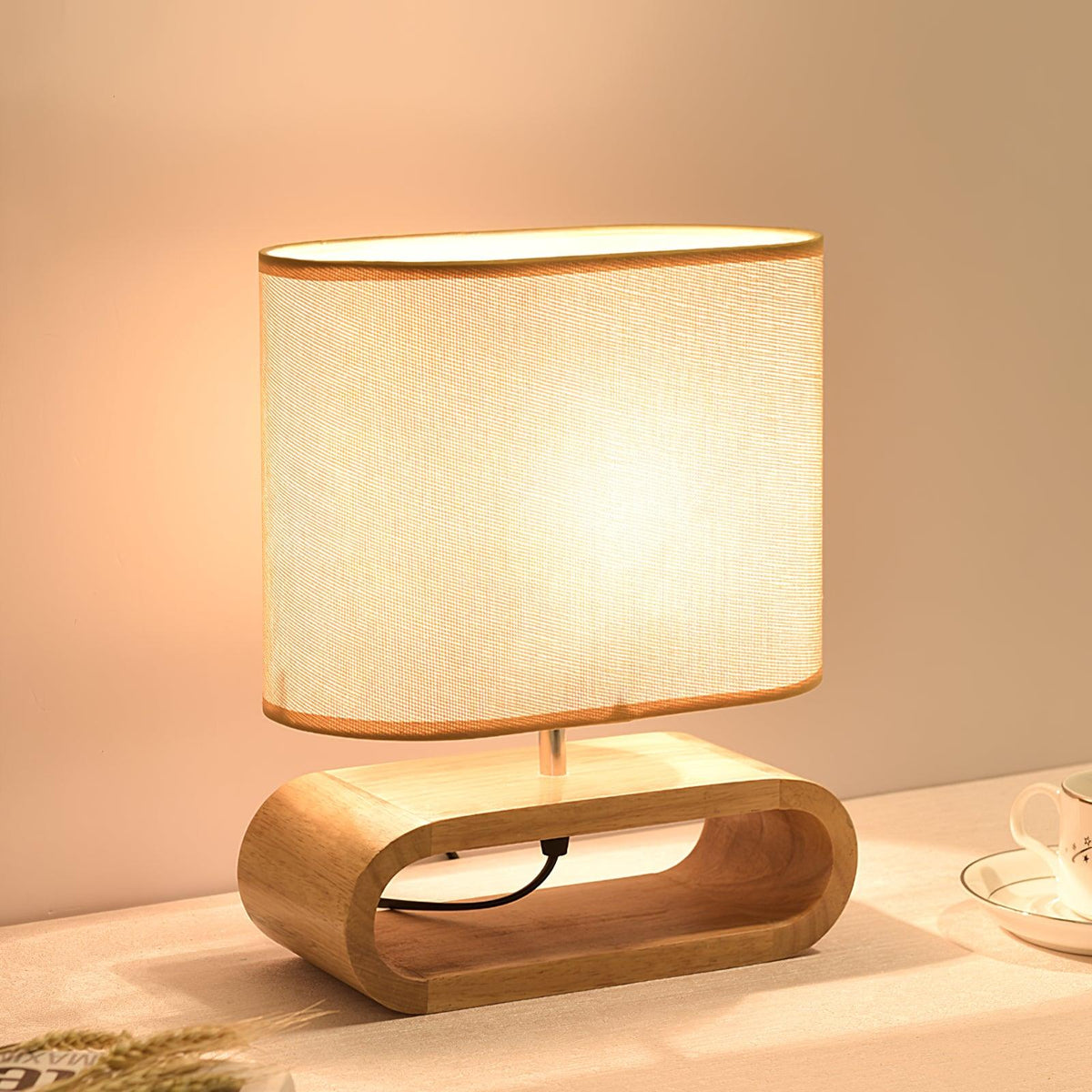 Loop Rustieke houten tafellamp