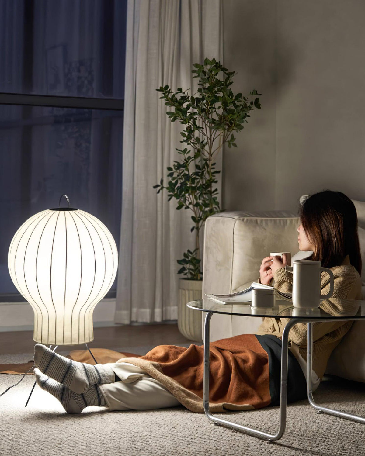 Balloon minimalistisch zijde vloerlamp