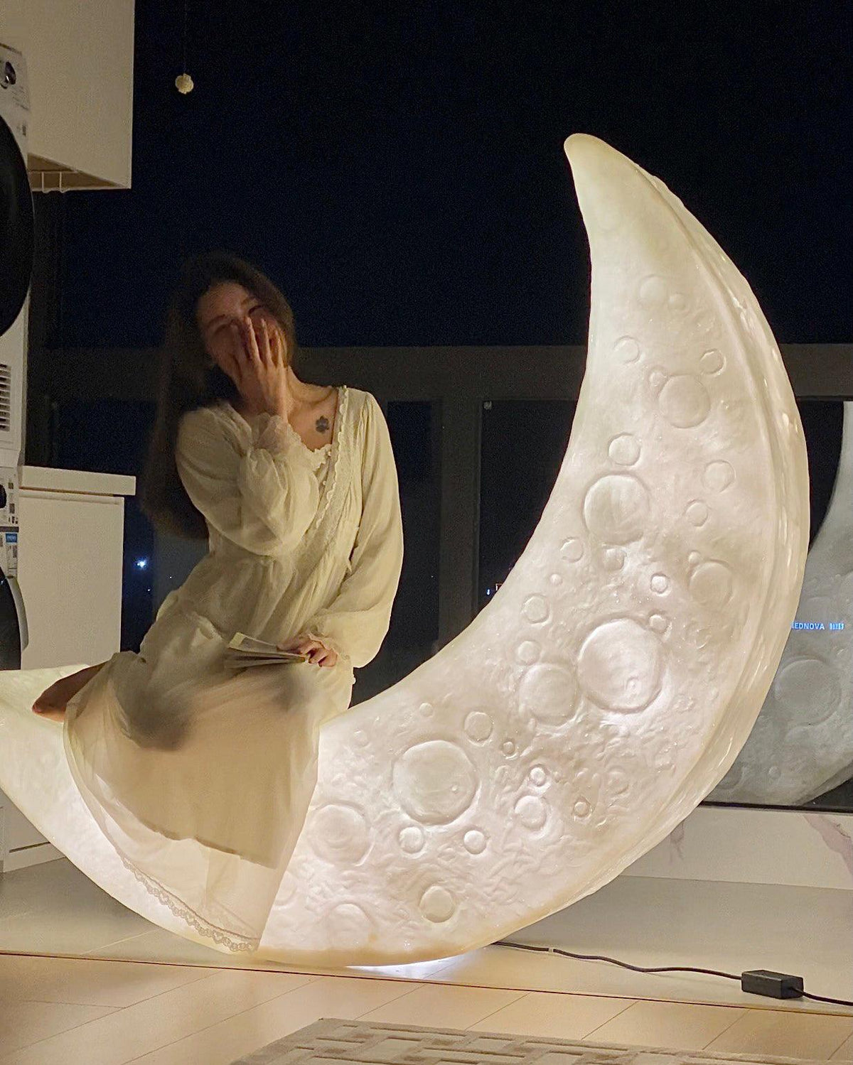 Zetheor Crescent Moon hars vloerlamp