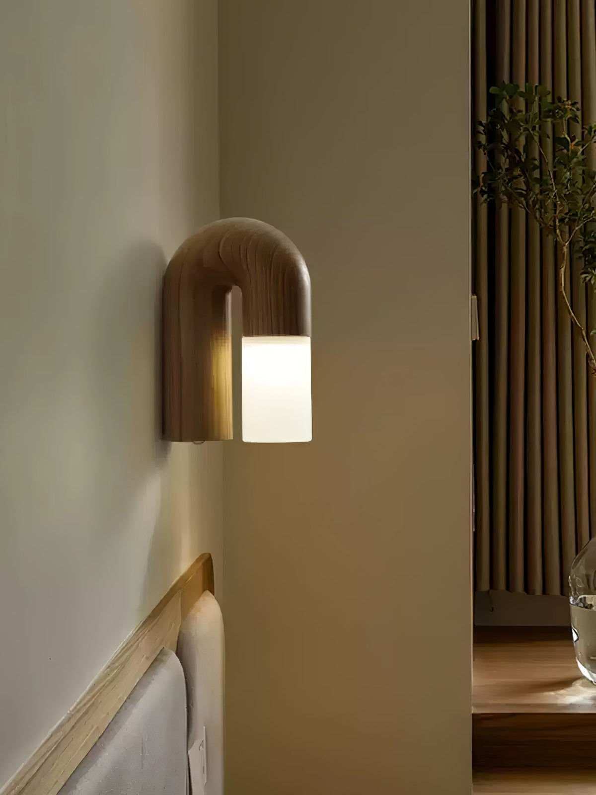 King Moderne minimalistische wandlamp van hout