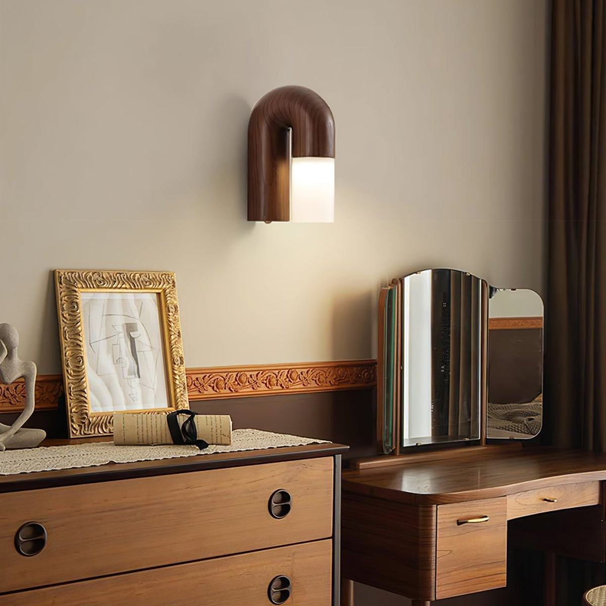 King Moderne minimalistische wandlamp van hout