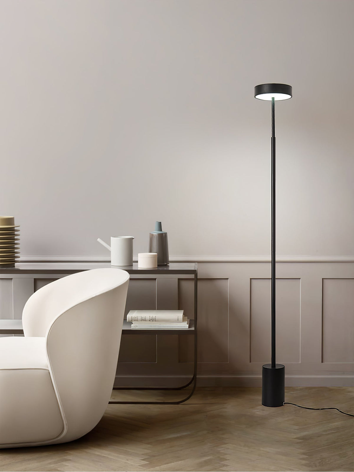 Circa minimalistisch draaibare vloerlamp
