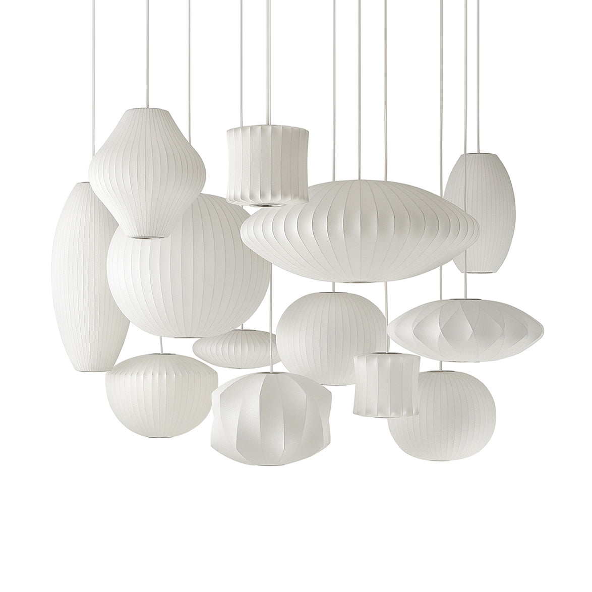 Bis hanglamp van zijde en staal