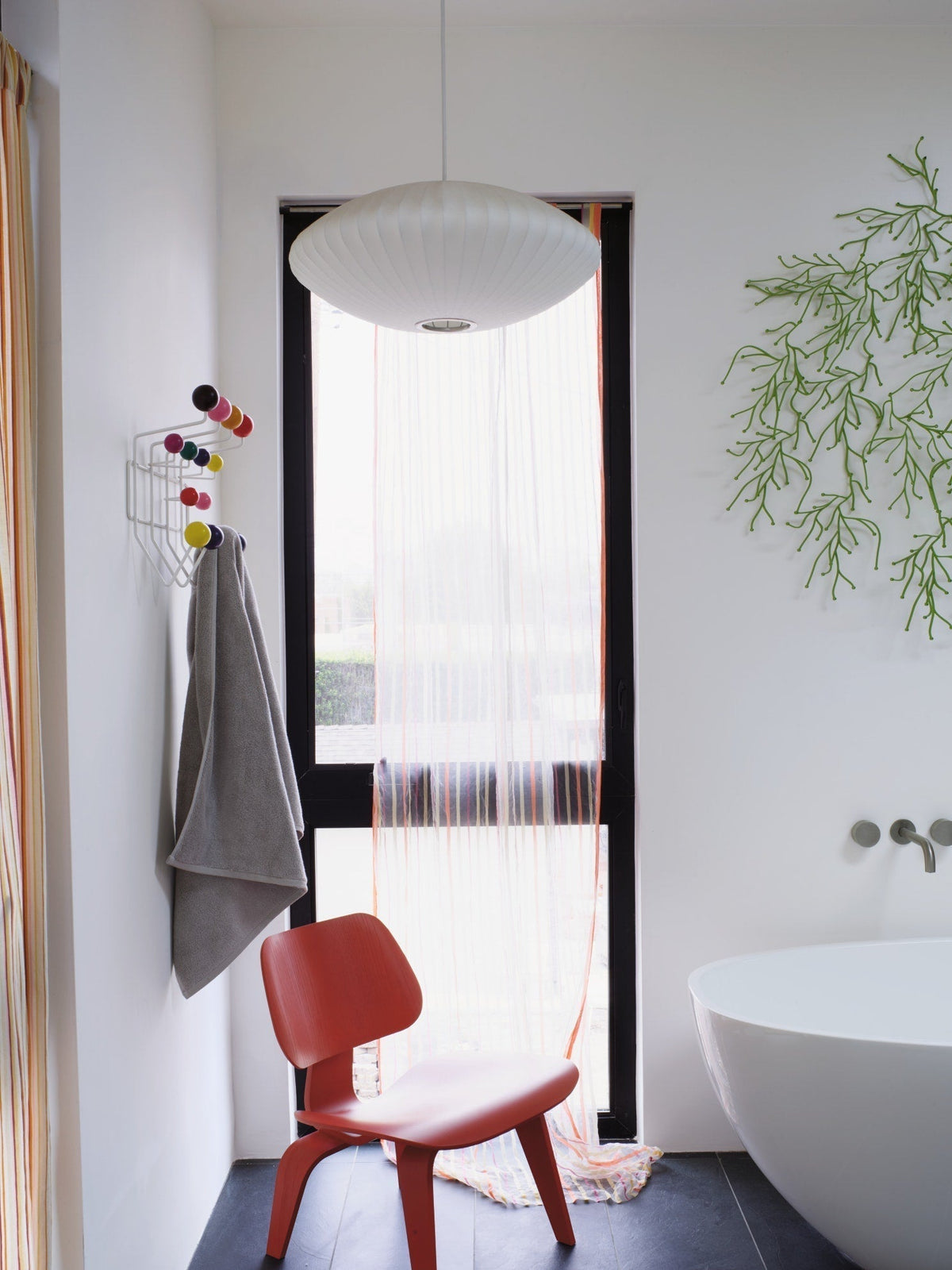 Bis hanglamp van zijde en staal