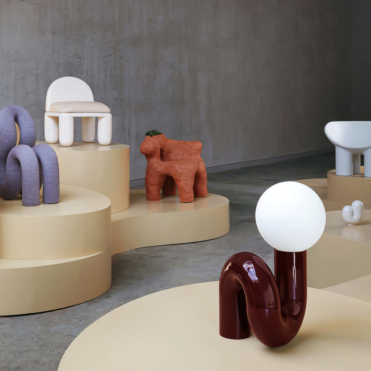 Soreeon tafellamp Playful N-vorm volledig wit