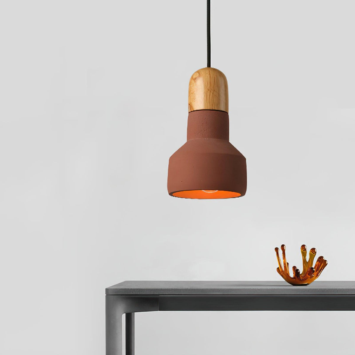 Trio Rustic hout hanglamp Grijs