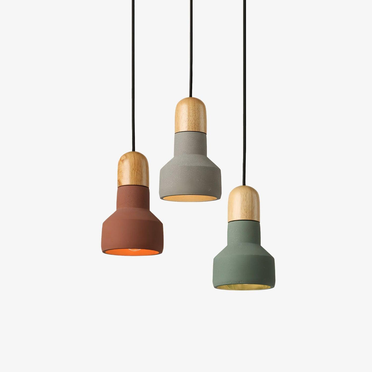 Trio Rustic hout hanglamp Grijs