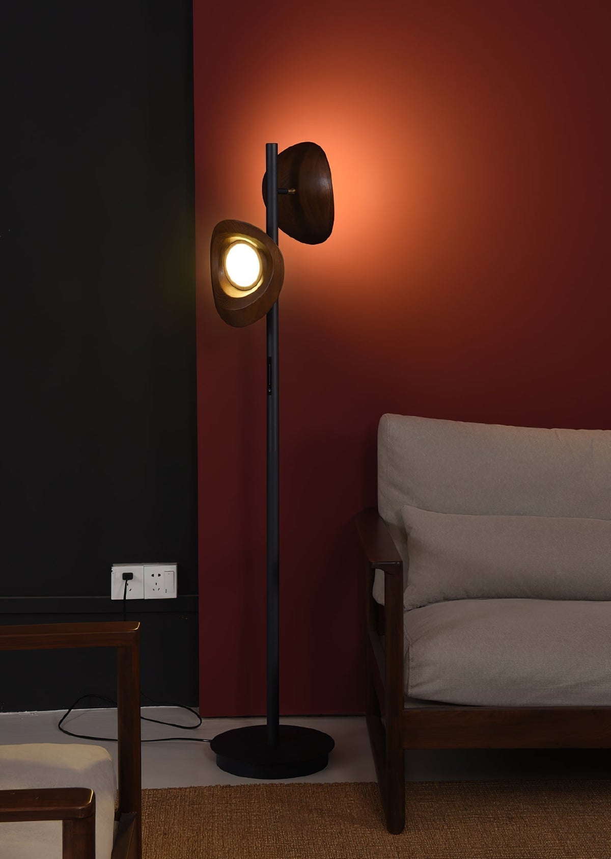 Ceyran dubbele bol vloerlamp zwart