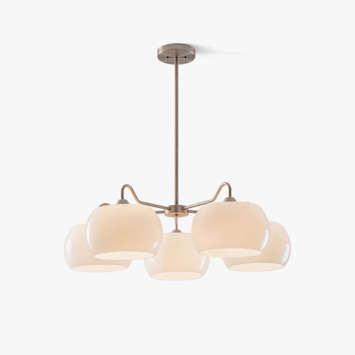 Kade Kroonluchter Wit glas Persimmon Vorm