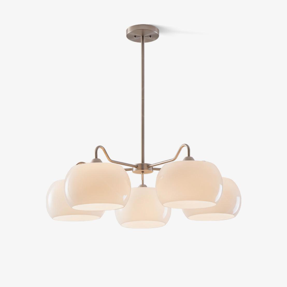 Kade Kroonluchter Wit glas Persimmon Vorm