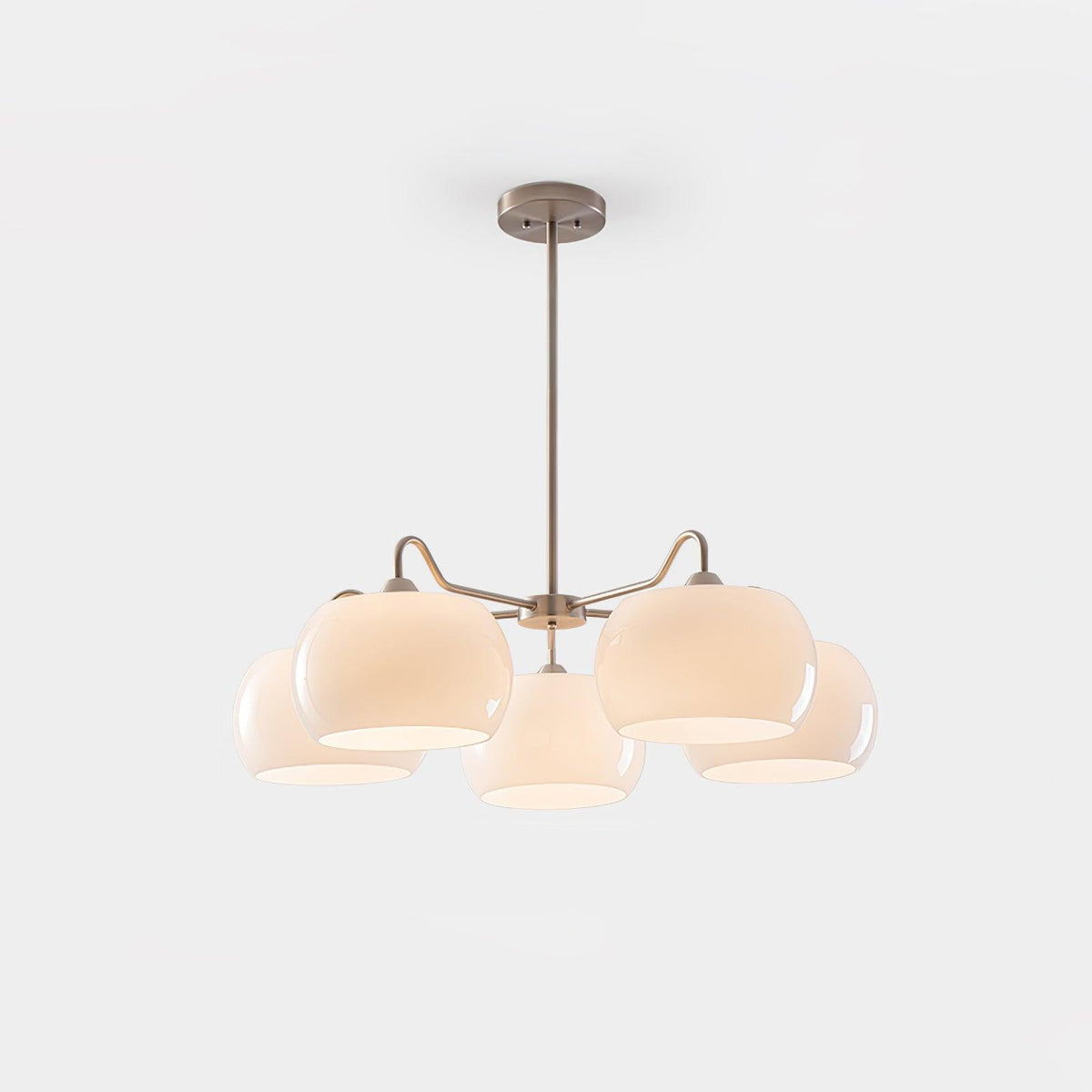 Kade Kroonluchter Wit glas Persimmon Vorm