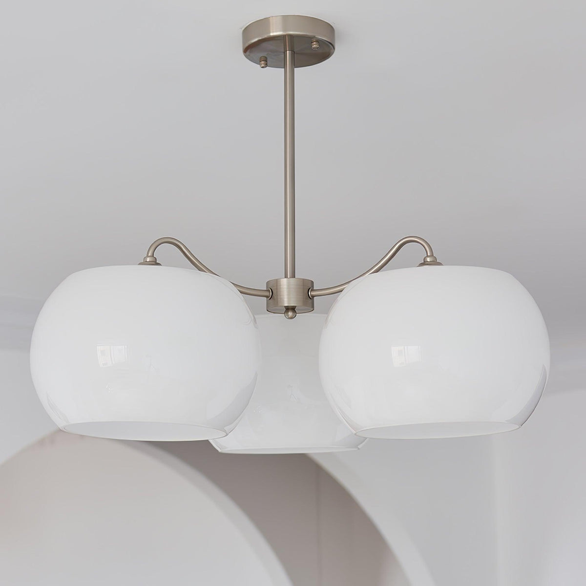 Kade Kroonluchter Wit glas Persimmon Vorm