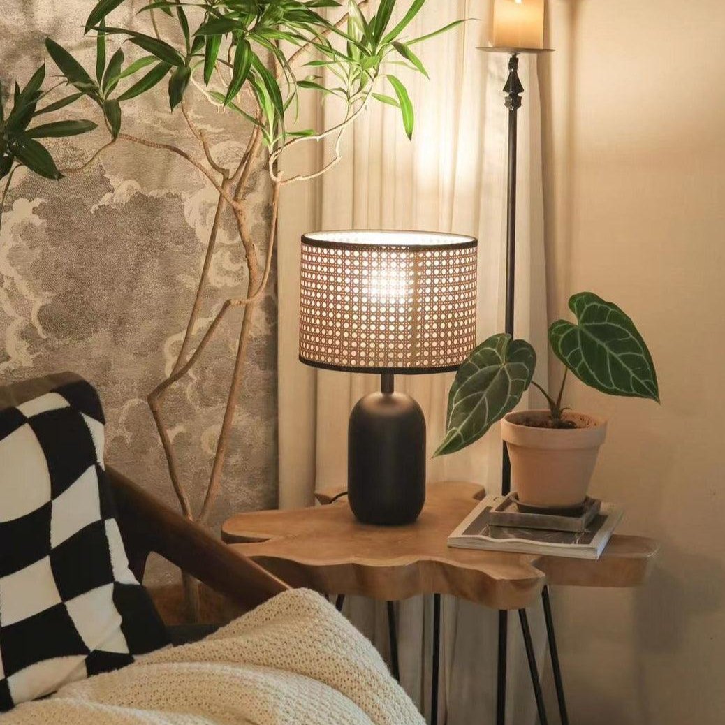 Ravarielle moderne tafellamp van bamboe