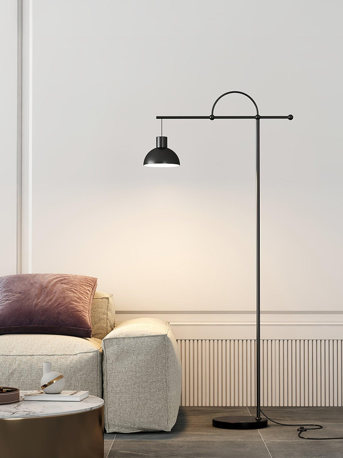 Usilil Art Deco messing vloerlamp