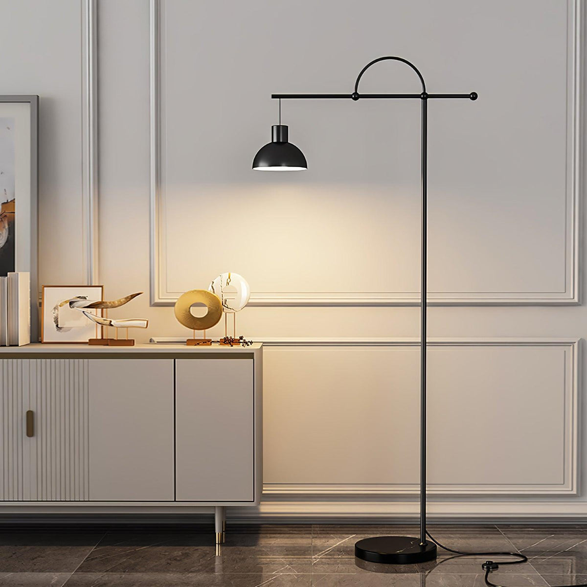Usilil Art Deco messing vloerlamp